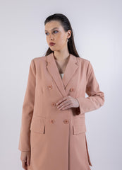 Double-Breasted Longline Blazer