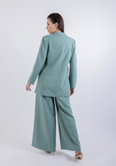 جاكيت بليزر طويل مزدوج الأزرار