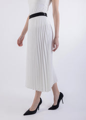 2301001- تنورة ميدي مطوية بطبعة زهور