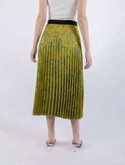 2301001-تنورة ميدي مطوية بطبعة زهور