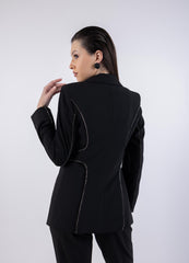 Silver Embellished Blazer\ رزيلب نيزم نوللاب يضفلا