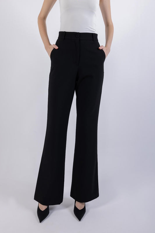 Flared Leg Solid Formal Trouser\ لاورس يمسر ميمصتب لجرأ ةعساو هداس