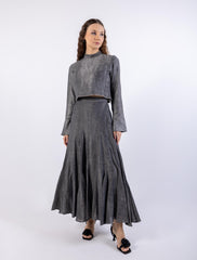 Flowy Textured Maxi Skirt