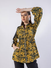 Sporty Floral Zip-Up Jacket