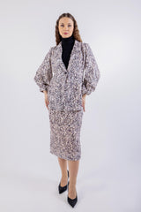 تنورة ميدي ضيقة مزينة بالترتر