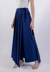 Pleated Solid Maxi Skirt\ ةرونت يسكام ةنيزم تايطب هداس