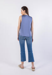 تانك توب سادة بدون أكمام ورقبة على شكل حرف V\وت لاب مامكأ ميمصتب ةبقر V نولب ة