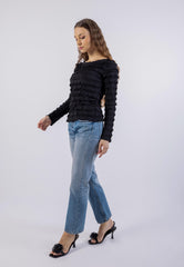 Ruffles All Over Solid Top\ ةزولب ةنيزم تايطب هداس