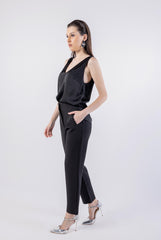 تانك توب سادة بدون أكمام ورقبة على شكل حرف V\وت لاب مامكأ ميمصتب ةبقر V نولب ة