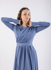 فستان ماكسي بكسرات وخرز