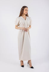 Draped V-Neck Minimalist Dress