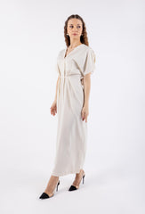 Draped V-Neck Minimalist Dress