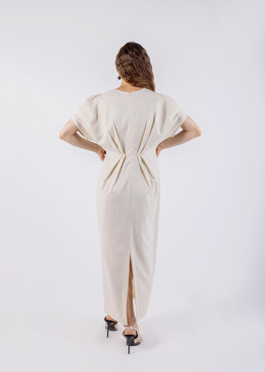 Draped V-Neck Minimalist Dress