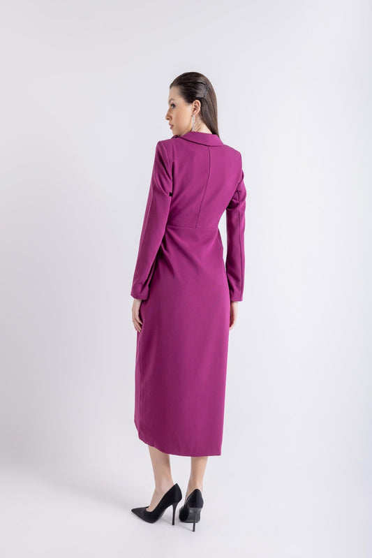 فستان متوسط الطول بأكتاف مكشوفة وردي\سف يديم ميمصتب لخادتم عم شورب يدرو ىلع ف