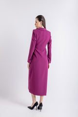 فستان متوسط الطول بأكتاف مكشوفة وردي\سف يديم ميمصتب لخادتم عم شورب يدرو ىلع ف