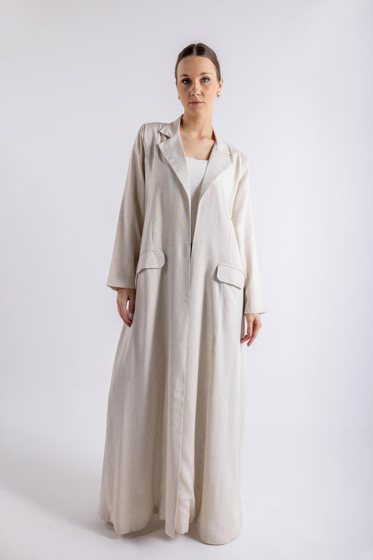 2465006-عباية ماكسي بقصّة بليزر