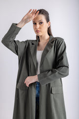 2465006-عباية ماكسي بقصّة بليزر