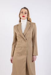 Classic Double-Breasted Long Sleeve Coat