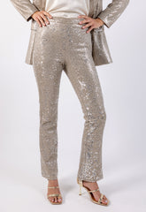 Shimmering Sequin Slim-Fit Pants