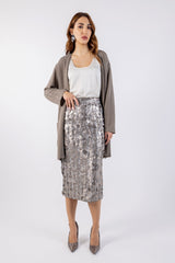 Elegant Sequin Embellished Knit Jacket