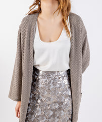 Elegant Sequin Embellished Knit Jacket