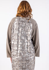 Elegant Sequin Embellished Knit Jacket