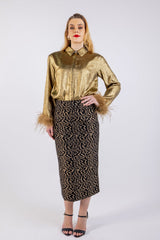 Elegant Animal Print Midi Skirt