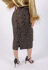 Elegant Animal Print Midi Skirt
