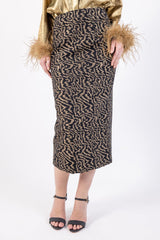 Elegant Animal Print Midi Skirt