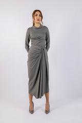 Elegant Draped High-Waist Skirt