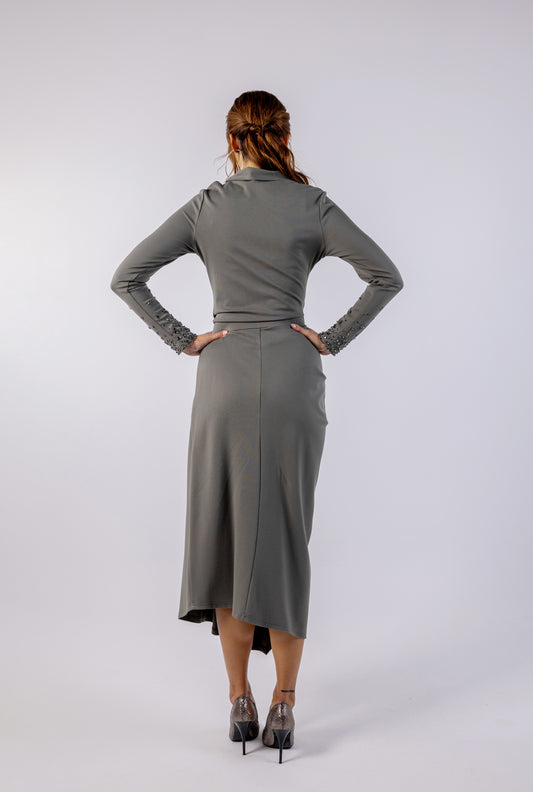 Elegant Draped High-Waist Skirt