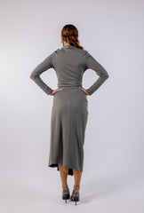 Elegant Draped High-Waist Skirt