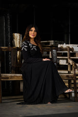 Embellished Bodice Maxi Dress with Pleated Skirt - Montania Shop