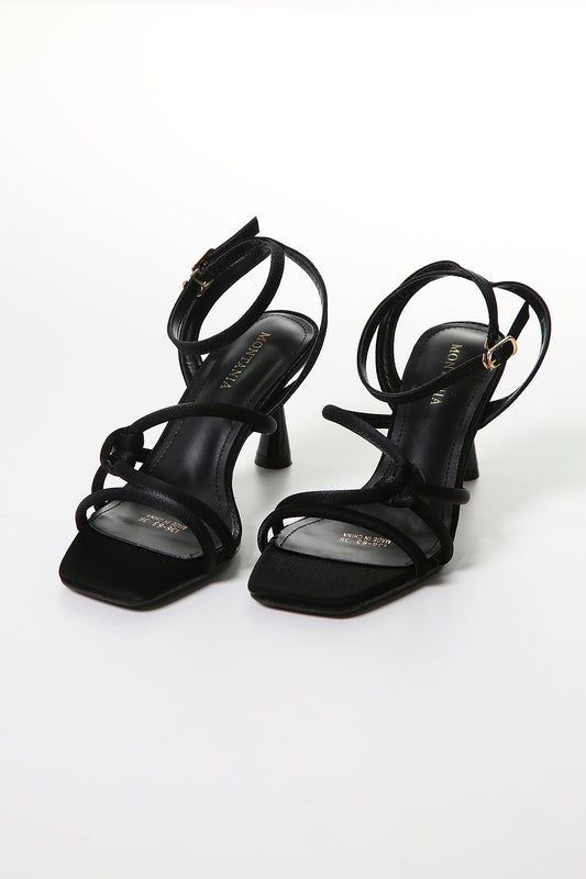 Elegant Twist Strap Heeled Sandals – Sleek Style for Any Occasion