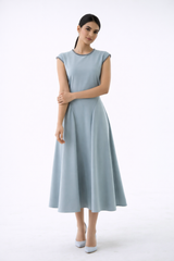 The Elara Embellished Trim Midi Dress