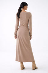 Asymmetric Gathered Maxi Skirt