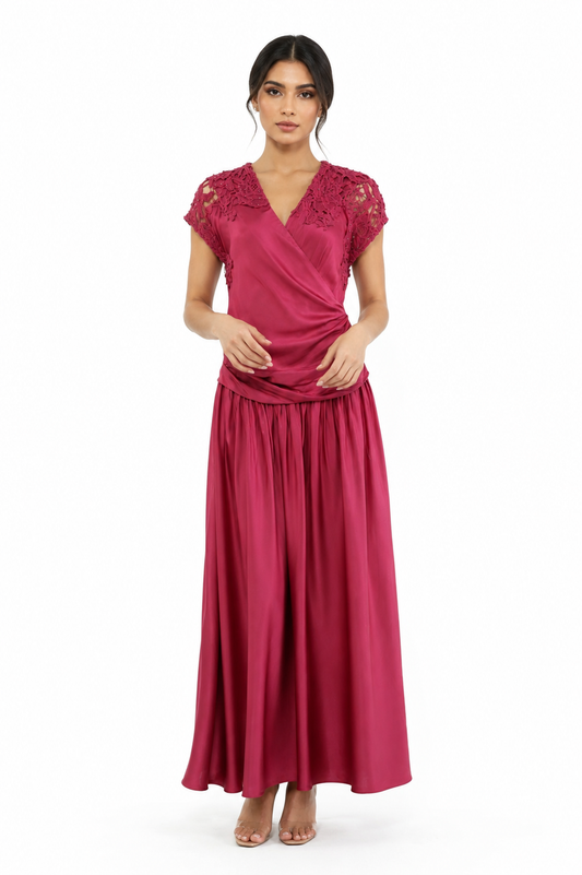 Aurélia Embellished Satin Maxi Dress