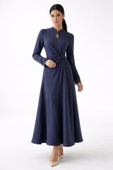 Twist-Detail Flared Maxi Dress