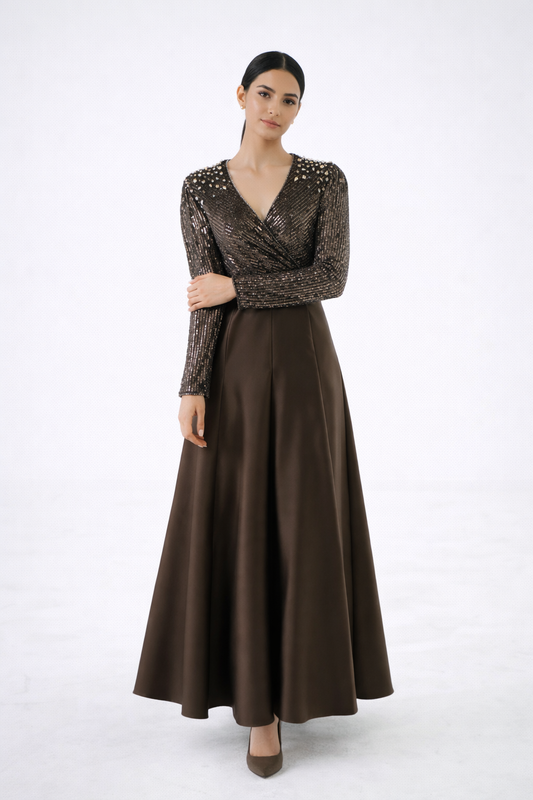 The Celestia Embellished Evening Dress