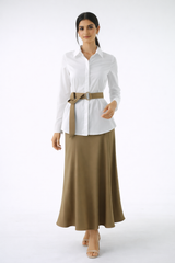 Belted Tailored Cotton Shirt