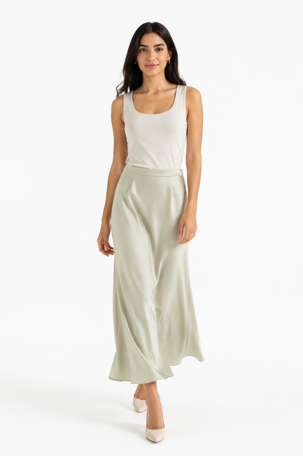 Lustre Satin Maxi Skirt - Montania Shop