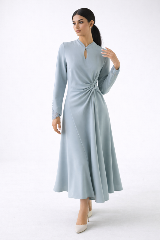 Twist-Detail Flared Maxi Dress