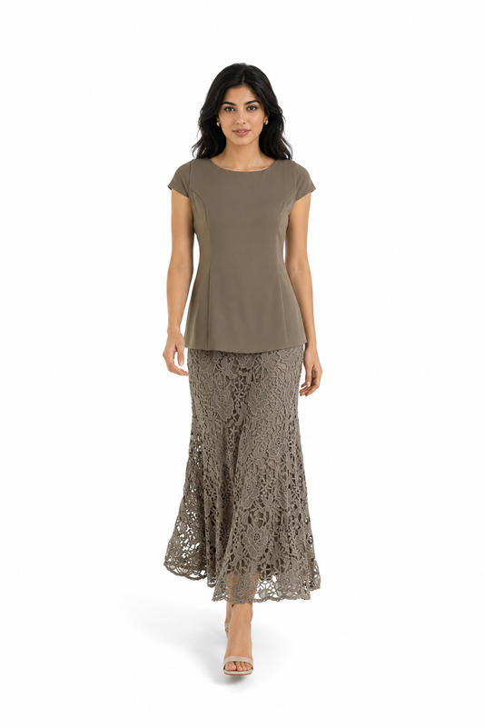 Celeste Lace Hem Maxi Dress