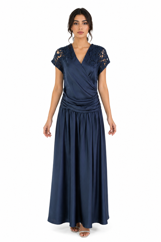 Aurélia Embellished Satin Maxi Dress