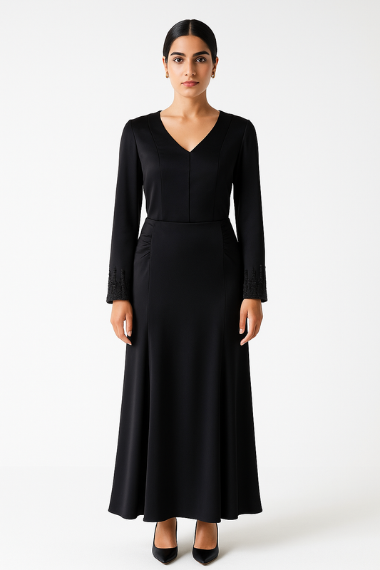 Elegant A-Line Midi Skirt with Inverted Pleats