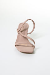 Minimalist Nude Strap Sandals – Square Toe Mid Heels