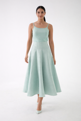 Elegant Textured Skirt Set with Cropped Jacket & Inner