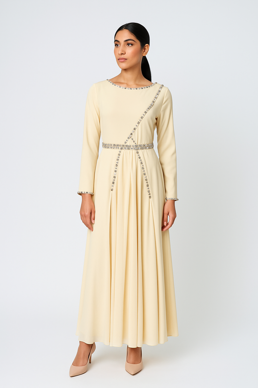 فستان سهرة مطرّز أنيق