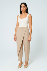 Wrap Detail Wide-Leg Pants