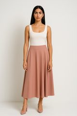 تنورة ميدي واسعة كلاسيكية